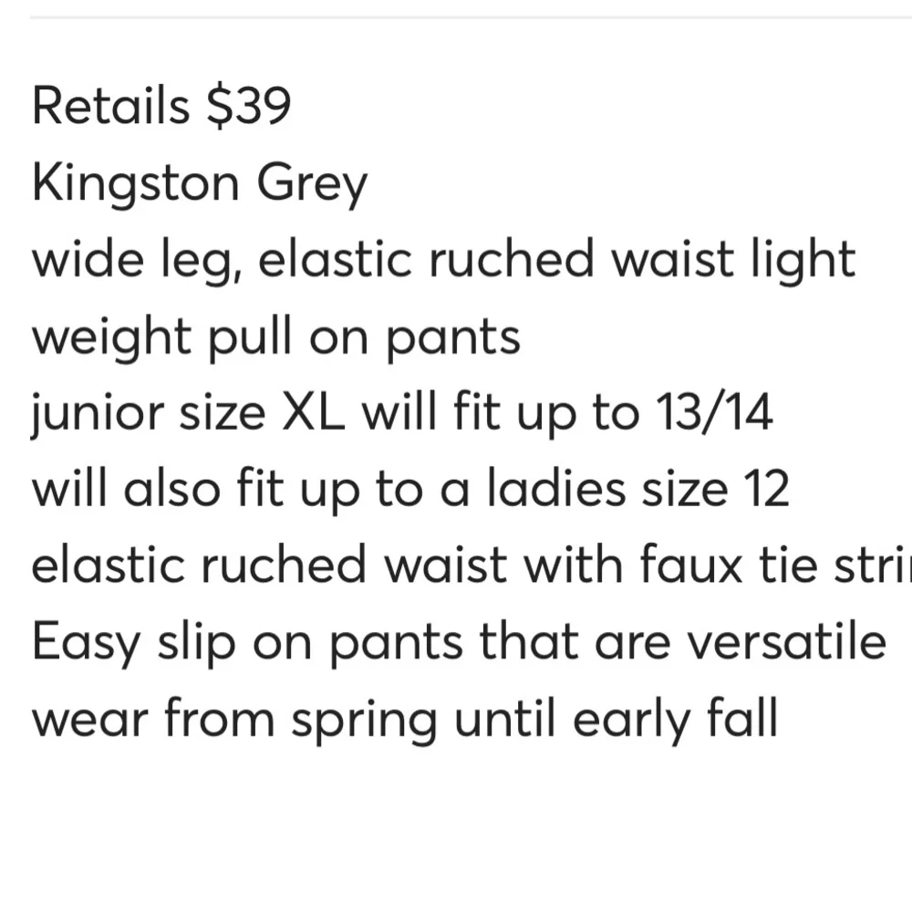 New Kingston Grey easy pull on pants ruched waist Juniors XL - Picture 13 of 14